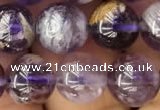 CPC612 15.5 inches 10mm round purple phantom quartz beads