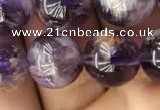 CPC613 15.5 inches 12mm round purple phantom quartz beads