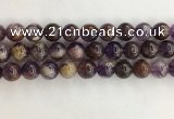 CPC663 15.5 inches 12mm round purple phantom quartz beads