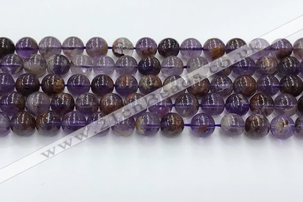 CPC666 15.5 inches 8mm round purple phantom quartz beads wholesale