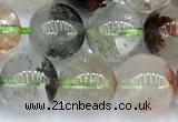 CPC697 15 inches 9mm - 10mm round phantom quartz beads