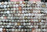 CPC726 15 inches 4mm round green phantom quartz beads wholesale