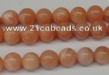 CPE03 15.5 inches 8mm round peach stone beads wholesale