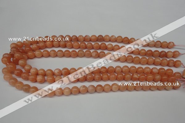 CPE03 15.5 inches 8mm round peach stone beads wholesale