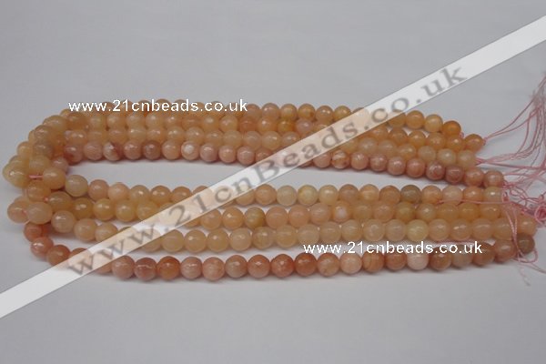 CPE12 15.5 inches 8mm faceted round peach stone beads wholesale