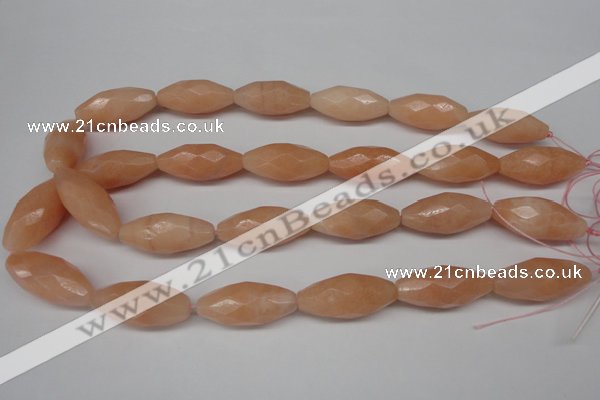 CPE20 15.5 inches 13*30mm faceted rice peach stone beads wholesale