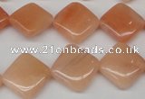 CPE24 15.5 inches 14*14mm diamond peach stone beads wholesale