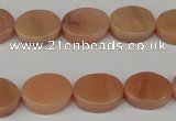 CPE26 15.5 inches 10*14mm oval peach stone beads wholesale