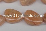 CPE28 15.5 inches 15*20mm teardrop peach stone beads wholesale