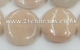 CPI10 15.5 inches 25mm flat round pink aventurine jade beads wholesale