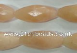 CPI100 15.5 inches 13*30mm faceted rice pink aventurine jade beads