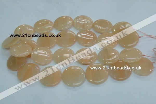 CPI103 15.5 inches 30mm flat round pink aventurine jade beads