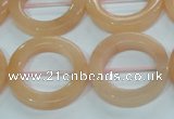 CPI105 15.5 inches 25mm donut pink aventurine jade beads