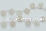 CPI11 15.5 inches 6*8mm top-drilled teardrop pink aventurine jade beads