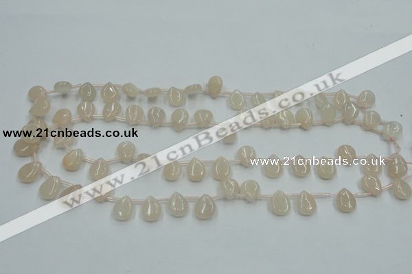 CPI12 15.5 inches 10*12mm top-drilled teardrop pink aventurine jade beads