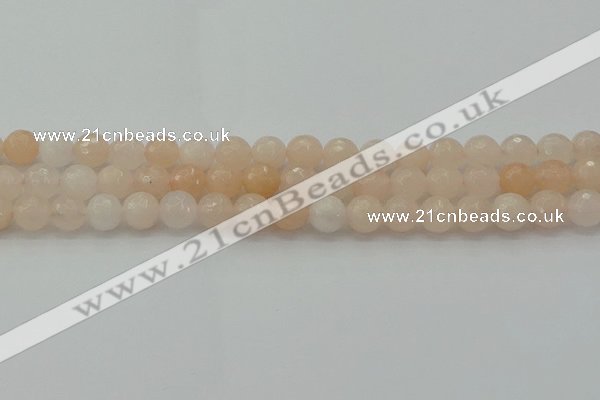 CPI211 15.5 inches 6mm faceted round pink aventurine jade beads