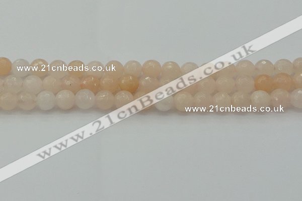 CPI212 15.5 inches 8mm faceted round pink aventurine jade beads