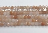 CPI217 15.5 inches 8mm faceted round pink aventurine jade beads wholesale