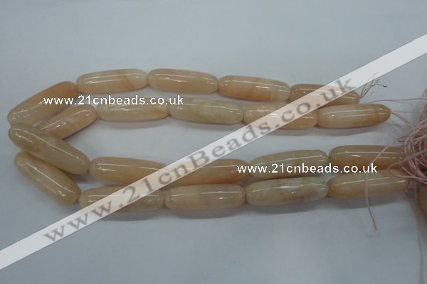 CPI38 15.5 inches 12*40mm rice pink aventurine jade beads