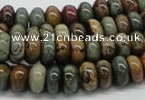 CPJ01 15.5 inches 5*10mm rondelle picasso jasper beads wholesale