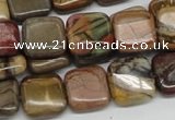 CPJ06 15.5 inches 14*14mm square picasso jasper beads wholesale