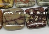 CPJ07 15.5 inches 25*25mm square picasso jasper beads wholesale