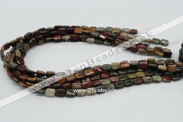 CPJ08 15.5 inches 8*10mm rectangle picasso jasper beads wholesale