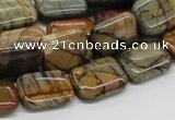 CPJ09 15.5 inches 12*16mm rectangle picasso jasper beads wholesale