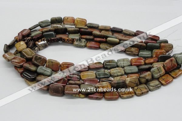 CPJ09 15.5 inches 12*16mm rectangle picasso jasper beads wholesale