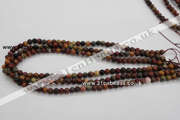 CPJ101 15.5 inches 6mm round picasso jasper gemstone beads wholesale