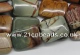 CPJ11 15.5 inches 15*20mm rectangle picasso jasper beads wholesale