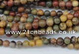 CPJ151 15.5 inches 4mm round picasso jasper gemstone beads