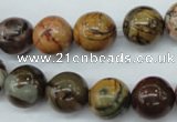 CPJ155 15.5 inches 12mm round picasso jasper gemstone beads