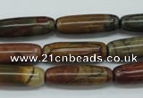 CPJ160 15.5 inches 8*25mm cylinder picasso jasper gemstone beads