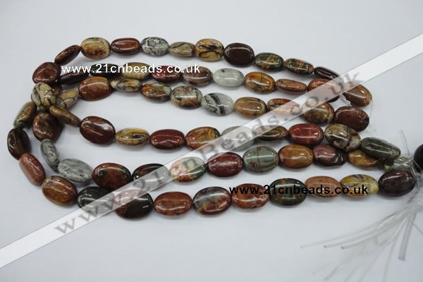 CPJ166 15.5 inches 13*18mm oval picasso jasper gemstone beads