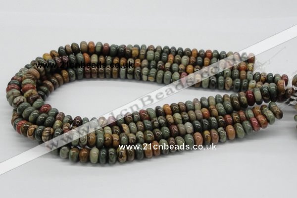 CPJ18 15.5 inches 5*8mm rondelle picasso jasper beads wholesale