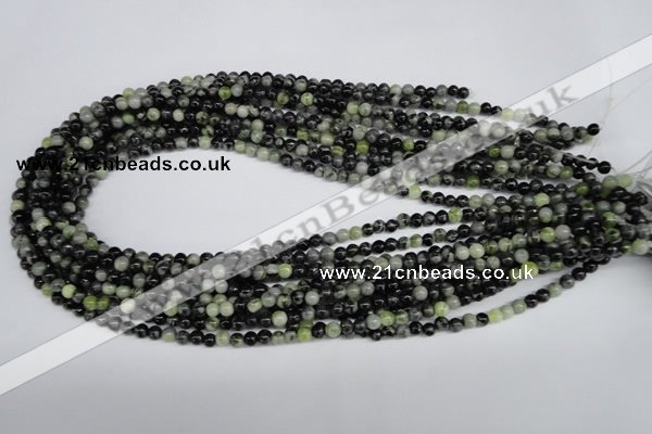 CPJ201 15.5 inches 4mm round green picasso jasper beads