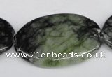 CPJ221 15.5 inches 25*40mm oval green picasso jasper beads