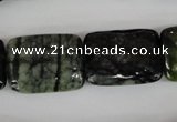 CPJ233 15.5 inches 18*25mm rectangle green picasso jasper beads