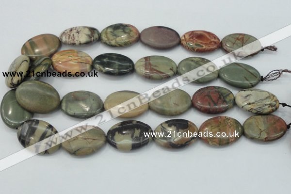 CPJ29 15.5 inches 22*30mm oval picasso jasper beads wholesale