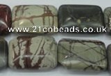 CPJ31 15.5 inches 18*25mm rectangle picasso jasper beads wholesale