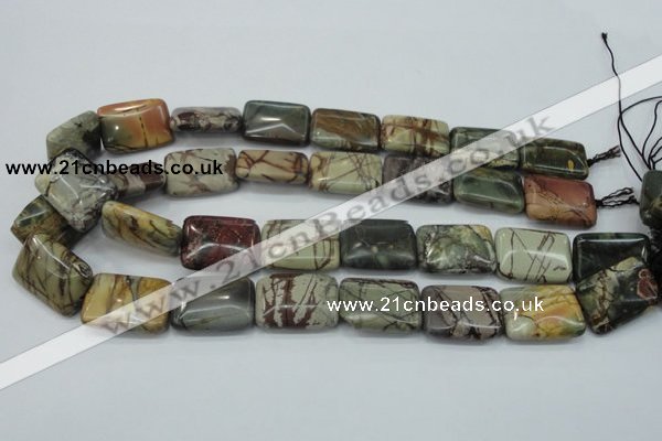 CPJ31 15.5 inches 18*25mm rectangle picasso jasper beads wholesale