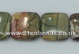 CPJ32 15.5 inches 20*20mm square picasso jasper beads wholesale