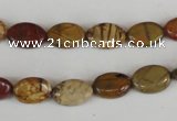 CPJ355 15.5 inches 8*12mm oval picasso jasper gemstone beads