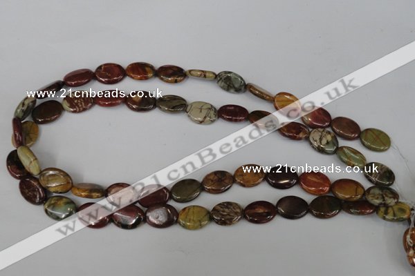 CPJ356 15.5 inches 12*16mm oval picasso jasper gemstone beads