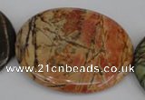 CPJ359 15.5 inches 40*50mm oval picasso jasper gemstone beads