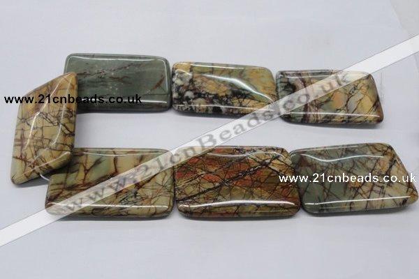 CPJ36 15.5 inches 40*60mm rectangle picasso jasper beads wholesale