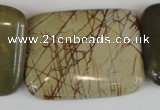 CPJ360 15.5 inches 30*40mm rectangle picasso jasper gemstone beads