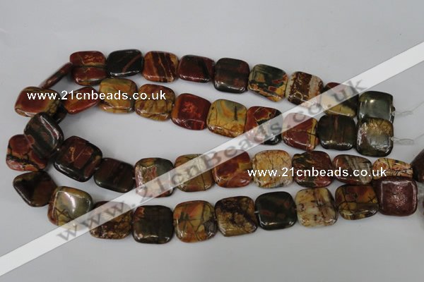 CPJ362 15.5 inches 20*20mm square picasso jasper gemstone beads