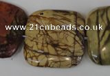 CPJ363 15.5 inches 30*30mm square picasso jasper gemstone beads